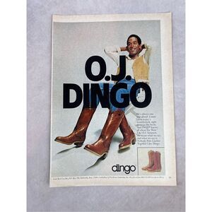 Vintage O.J. Simpson Vintage 1980 Dingo Boots Always A Step Ahead Original Print